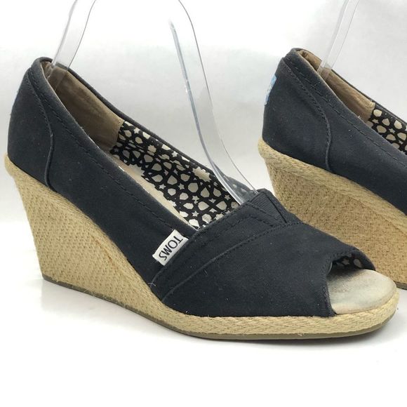 TOMS Canvas Espadrille wedge shoes - Picture 5 of 8